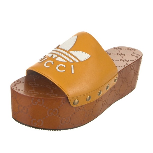 Gucci Shoes - Gucci x Adidas Leather Platform Slides